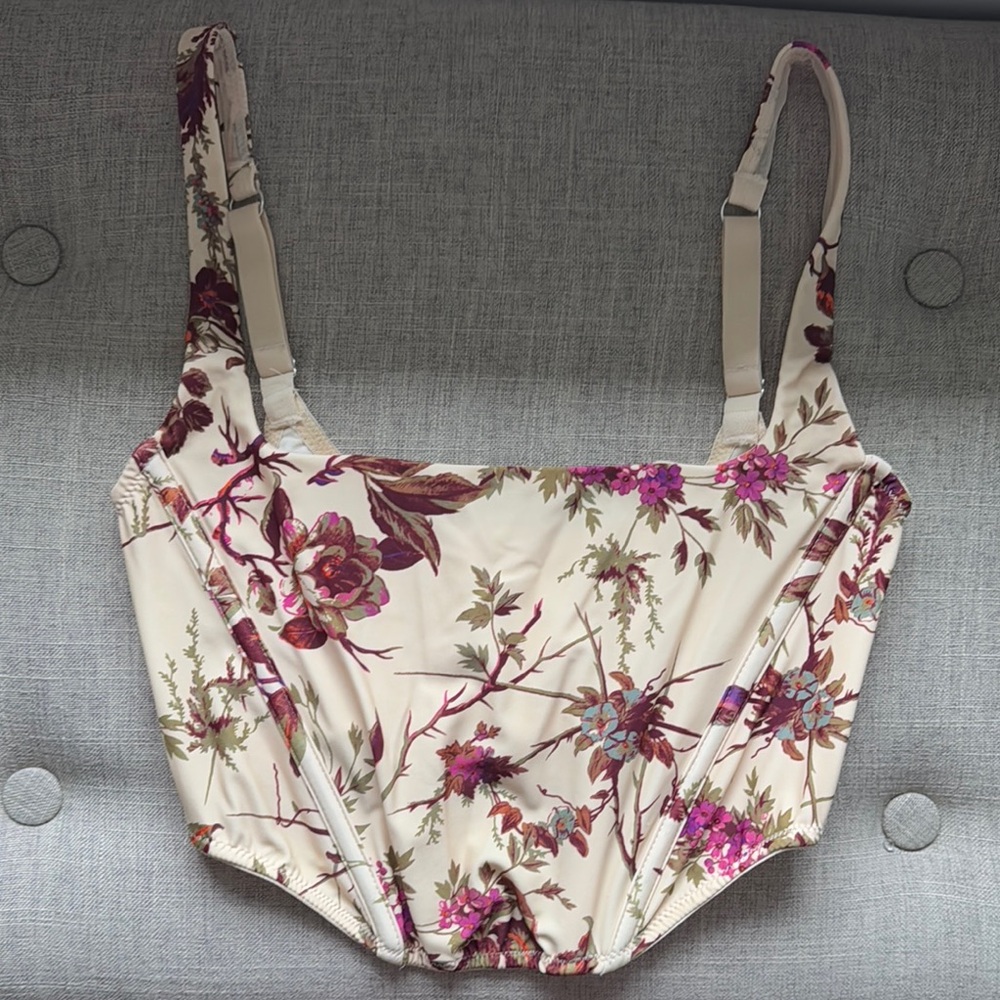 Floral Print Bustier Top